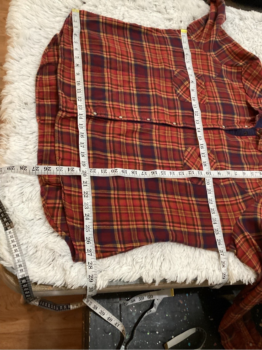 Maurice’s Size 3 Plaid Button Front Shirt – Hi-Low Hem fall colors - Picture 11 of 14